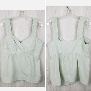 Anthropolgie Edme & Esyllte Size 14 Sleeveless Blouse V-Neck Annalea light Green